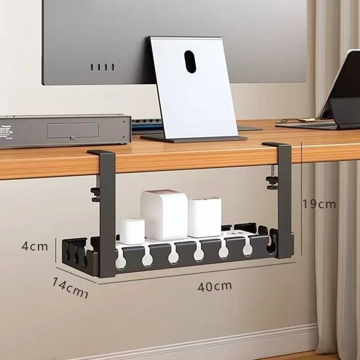 Kabelmanagement-Tablett für Schreibtisch und Büro