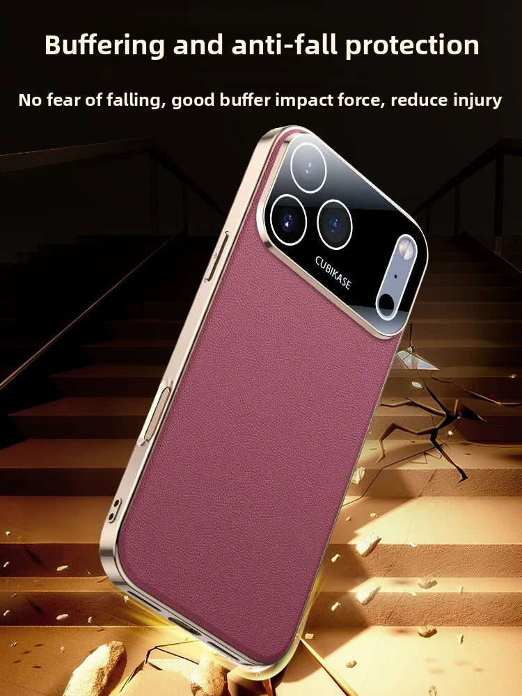 Luxus Leder Hülle für iPhone 17 Pro Max – Anti-Drop, All Inclusive