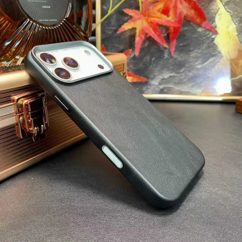 Magnetische Rindsleder Hülle für iPhone 17 Pro Max – Active Touch