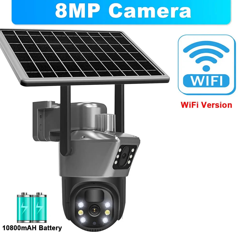 4K 8MP WiFi Solar Camera with PTZ and Dual Lens