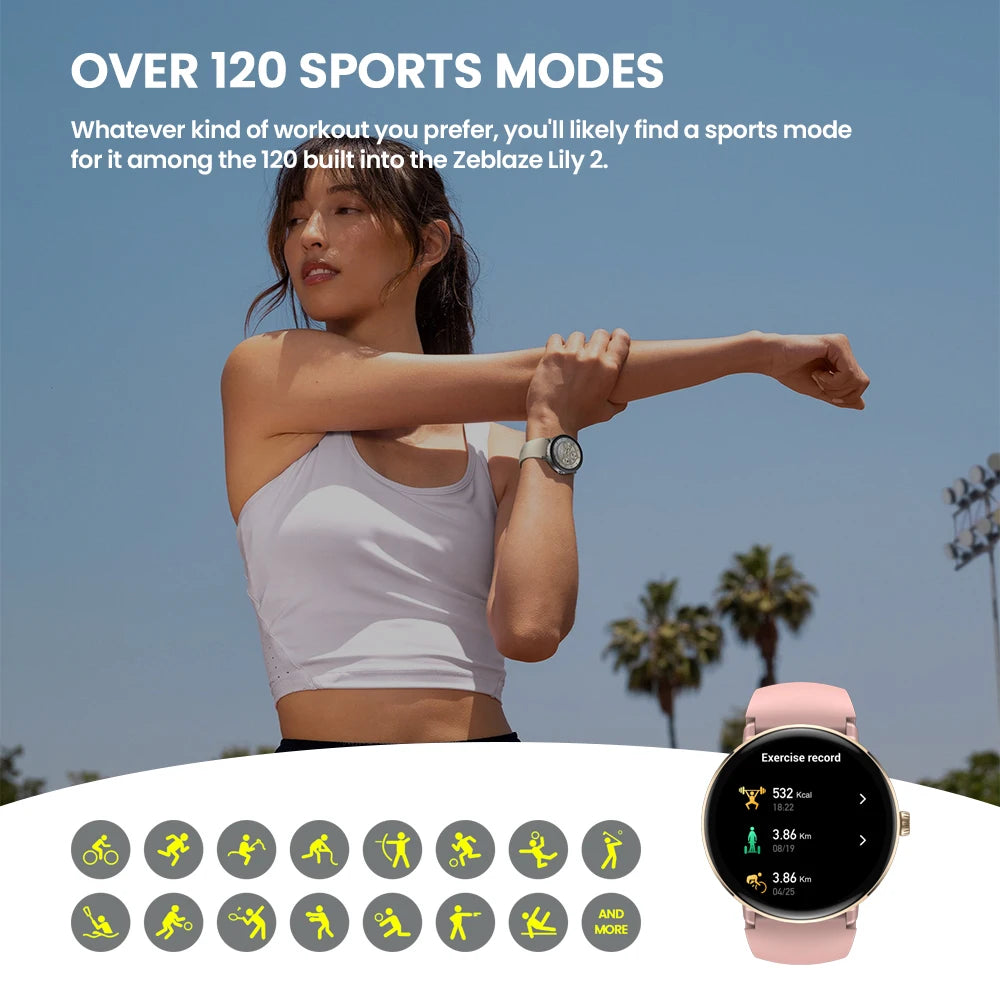 Moderne Damen Smartwatch 1,2" AMOLED mit Anruffunktion