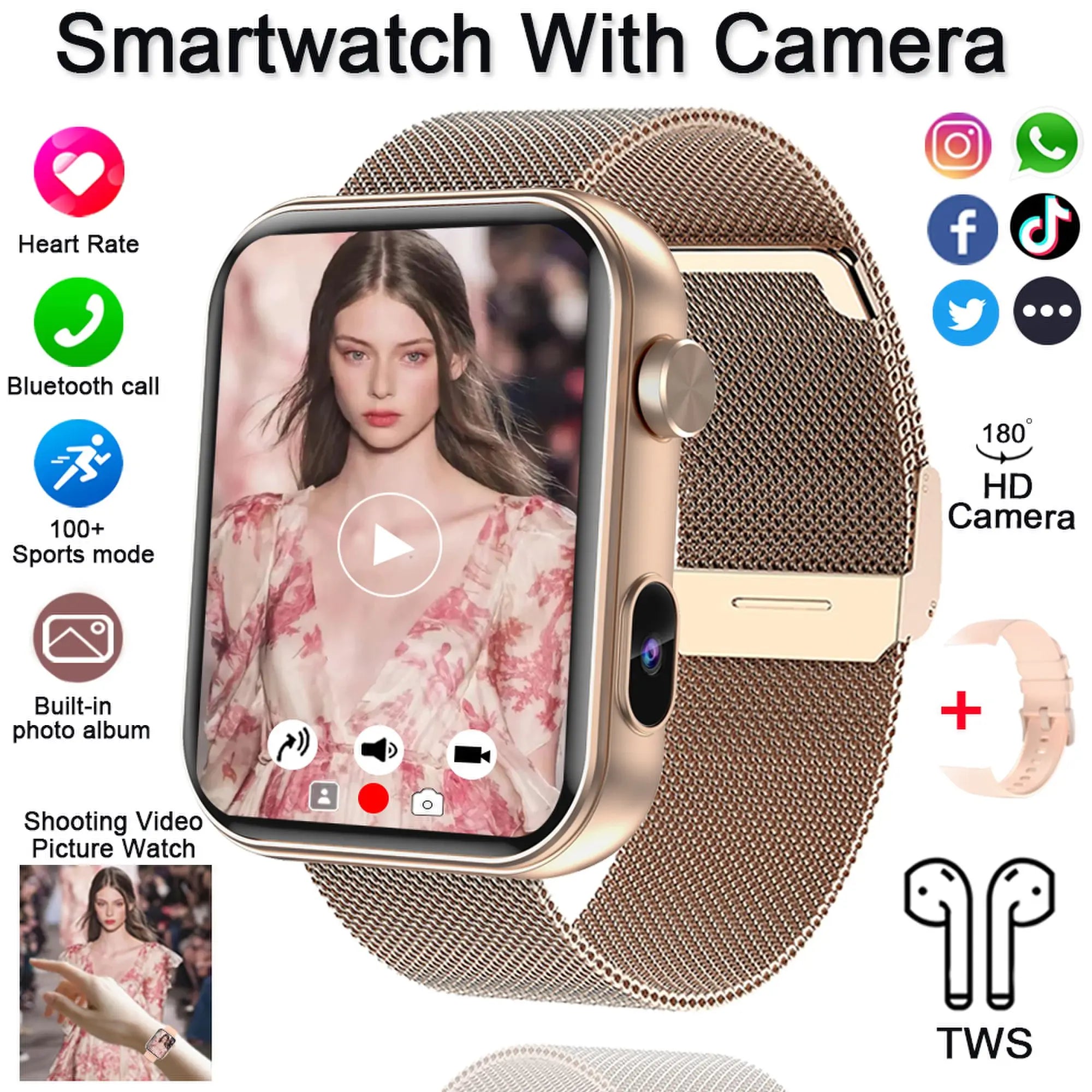Multifunktionale 2025 Smartwatch mit Kamera & Fitness