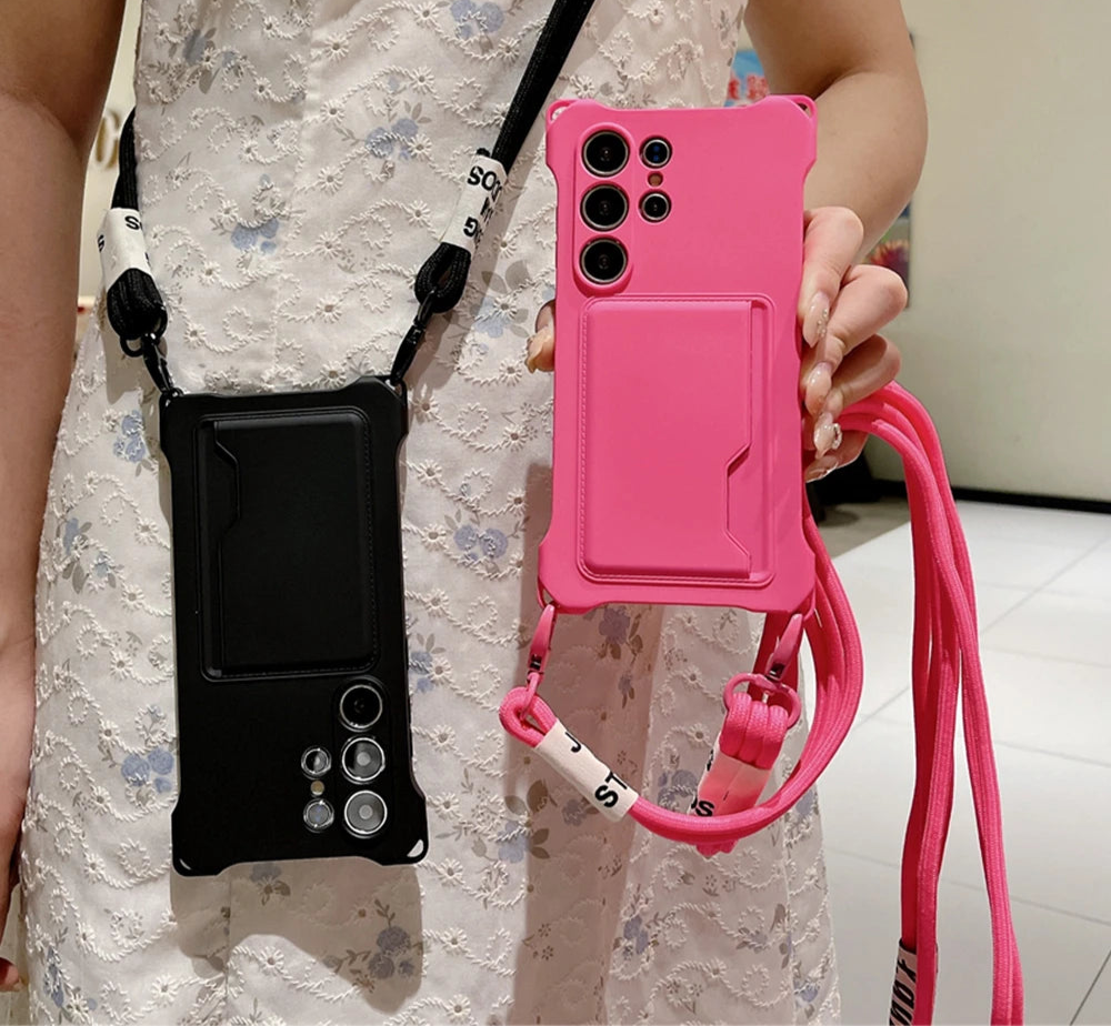 Luxury Crossbody Card Case for Samsung Galaxy S25–S22