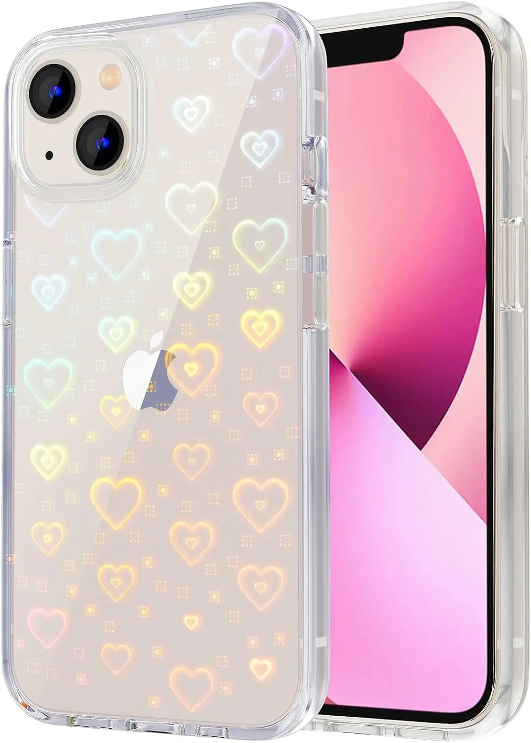Transparente Glitzer-Hülle mit Herz für iPhone 17
