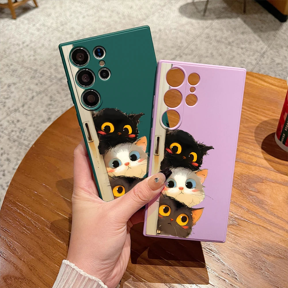 Cute cat case for Samsung Galaxy models