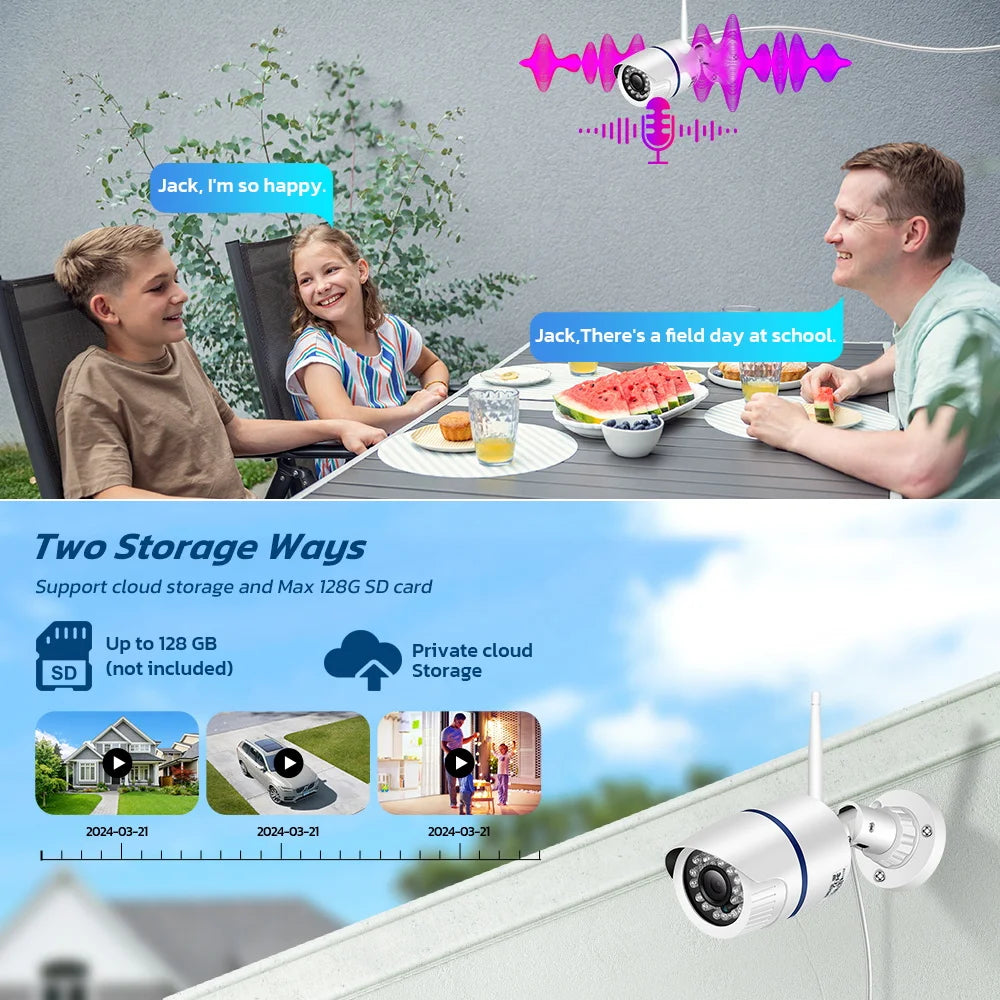 5MP Outdoor WiFi Camera with Motion Detection