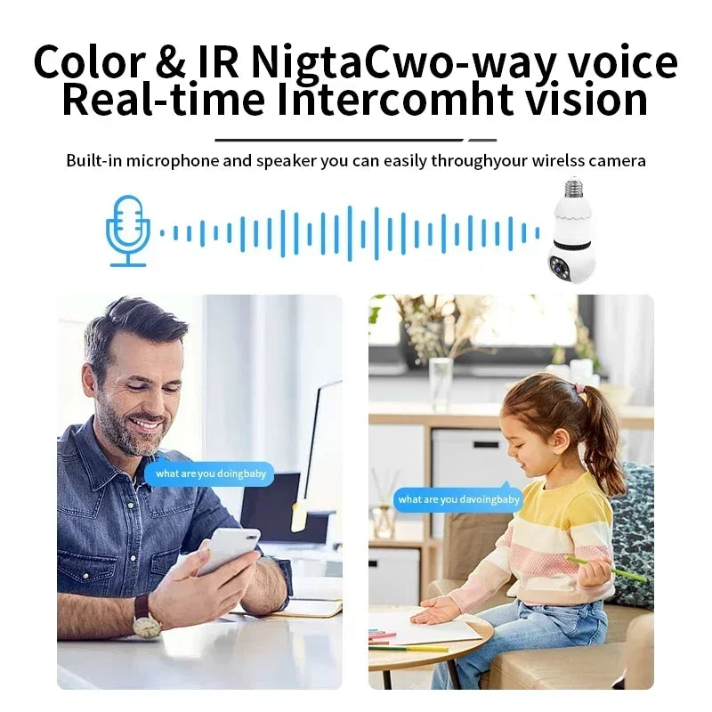 LED Glühbirnen Kamera 8MP WLAN PTZ mit Nachtsicht