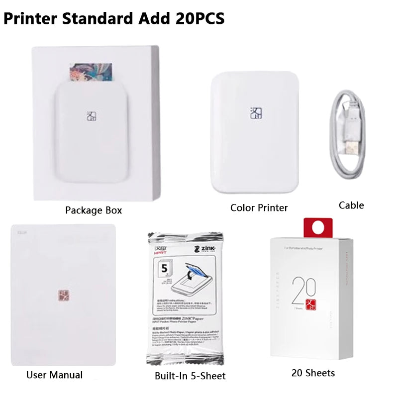 HPRT MT53 Mobiler Fotodrucker 2x3 Zoll Bluetooth