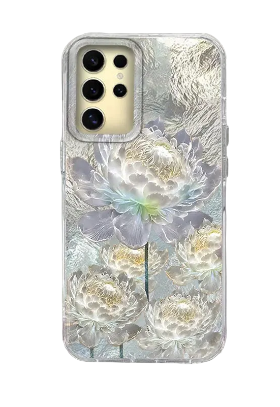 White Lotus Floral Case for Samsung Galaxy S25