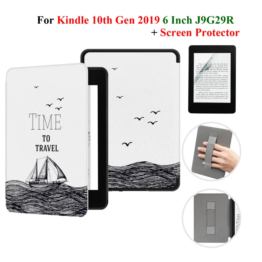 Étui + protection d'écran pour Kindle 10e génération 6 pouces
