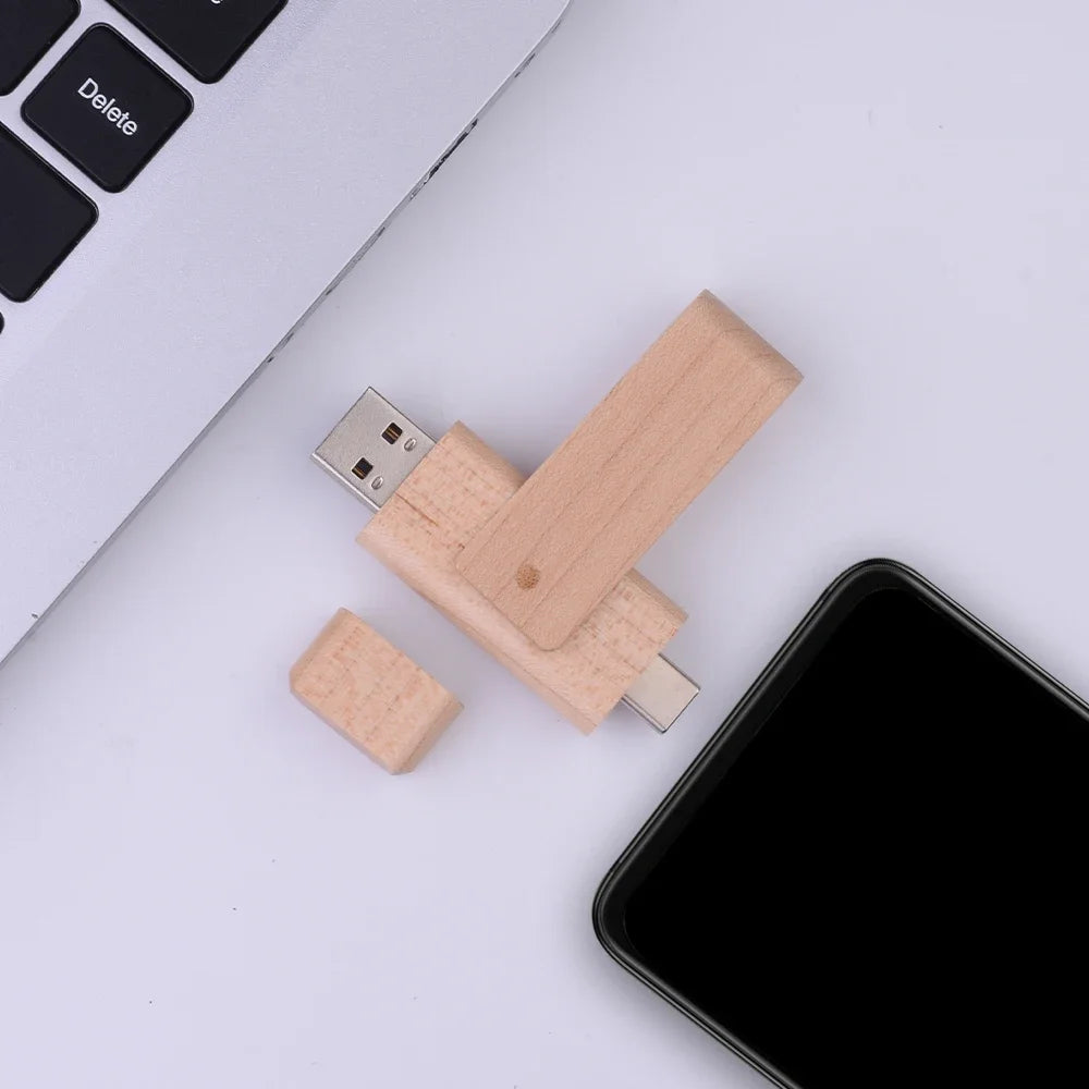 Schneller Versand USB 2.0 Holz-Flash-Laufwerk 64GB