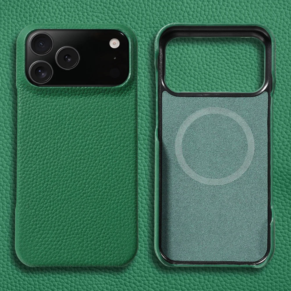 Luxus Lederhülle für iPhone 17 mit MagSafe Schutz