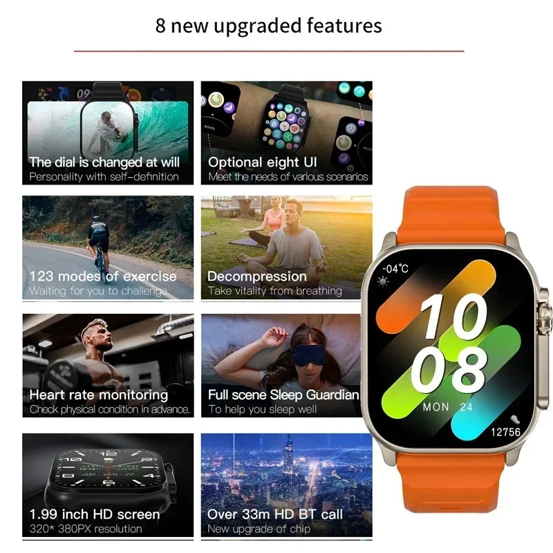 Bluetooth Smartwatch mit Herzfrequenz und Anruffunktion