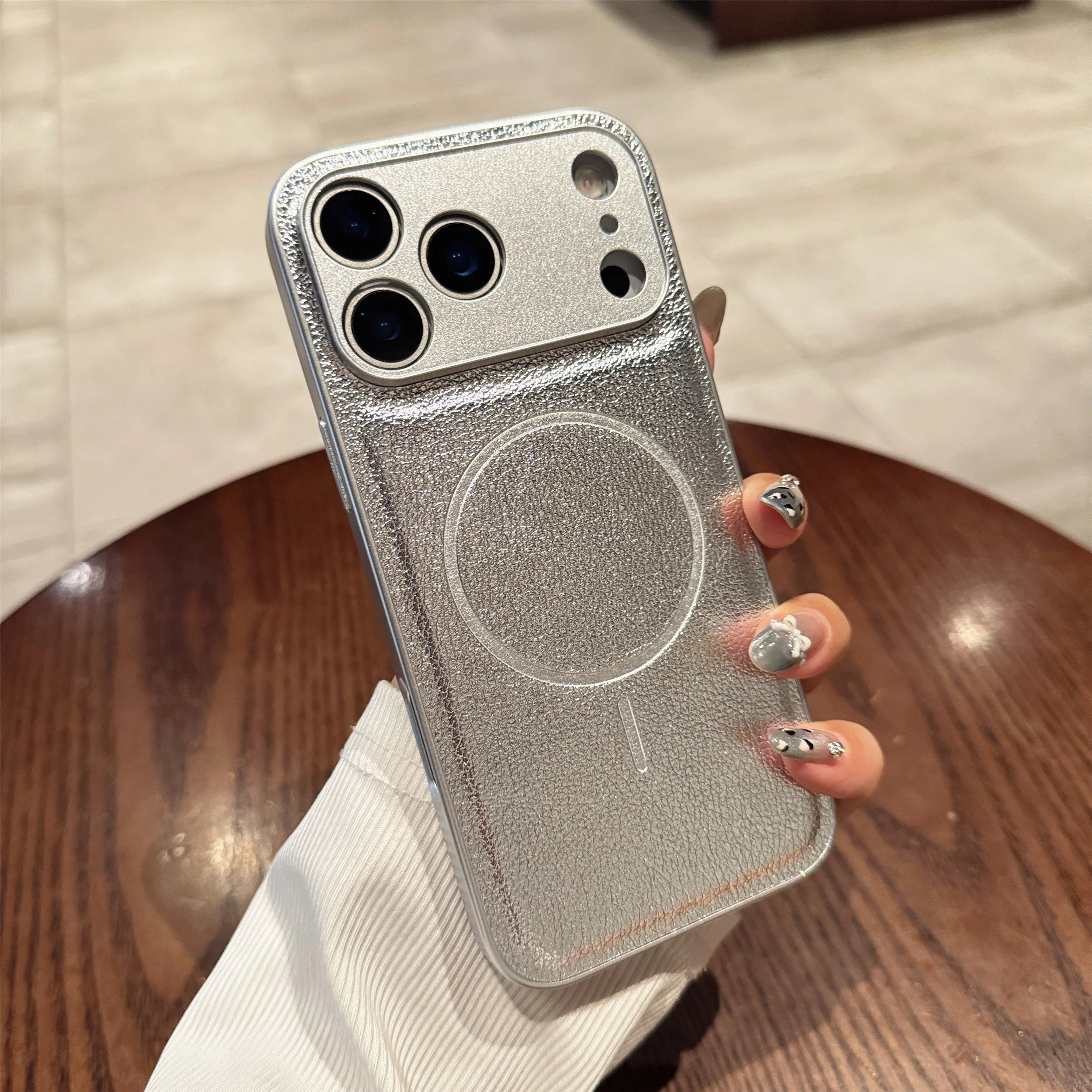 Magnetic Leather Pattern Case for iPhone 17 Pro Max