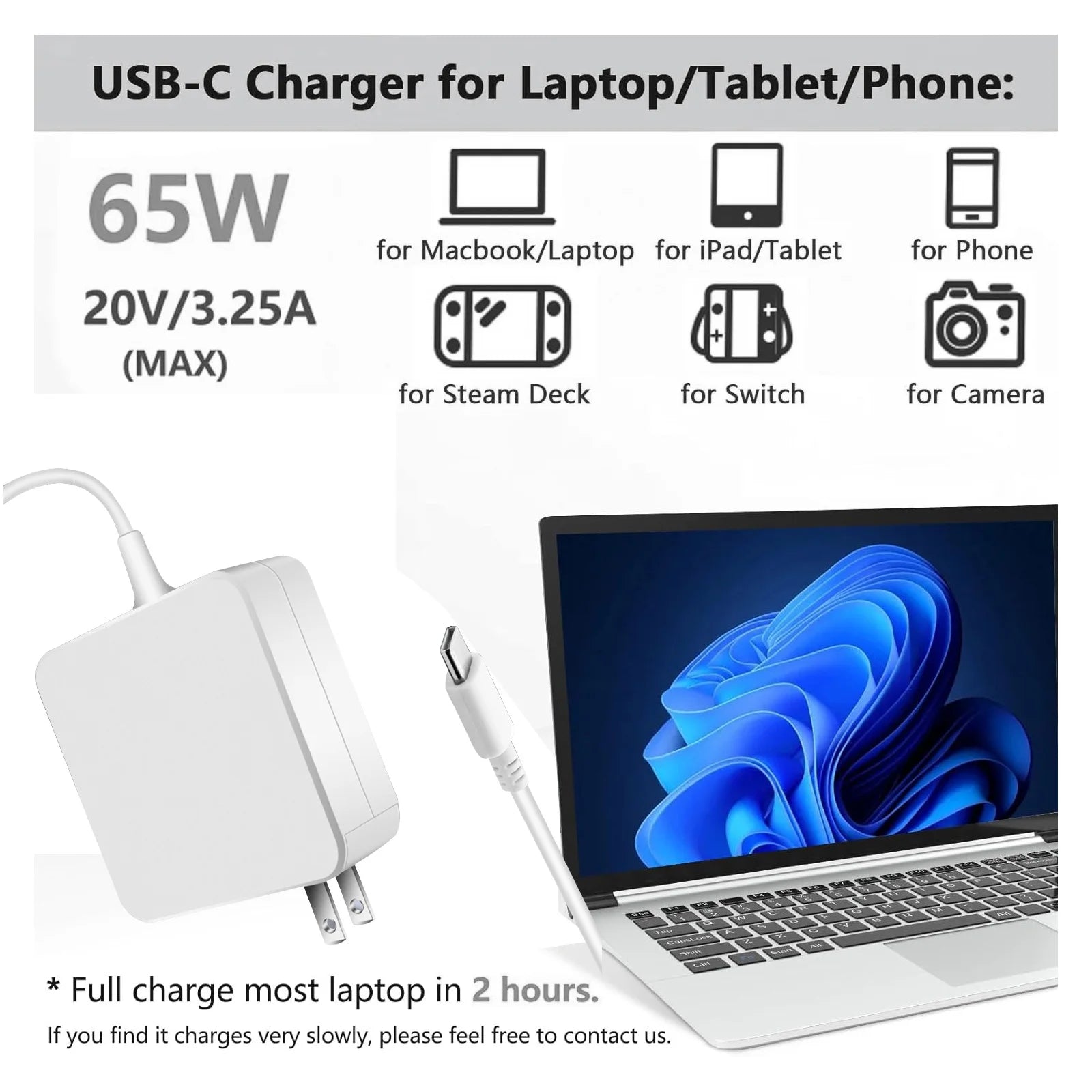 65W USB-C Laptop Ladegerät PD Schnell