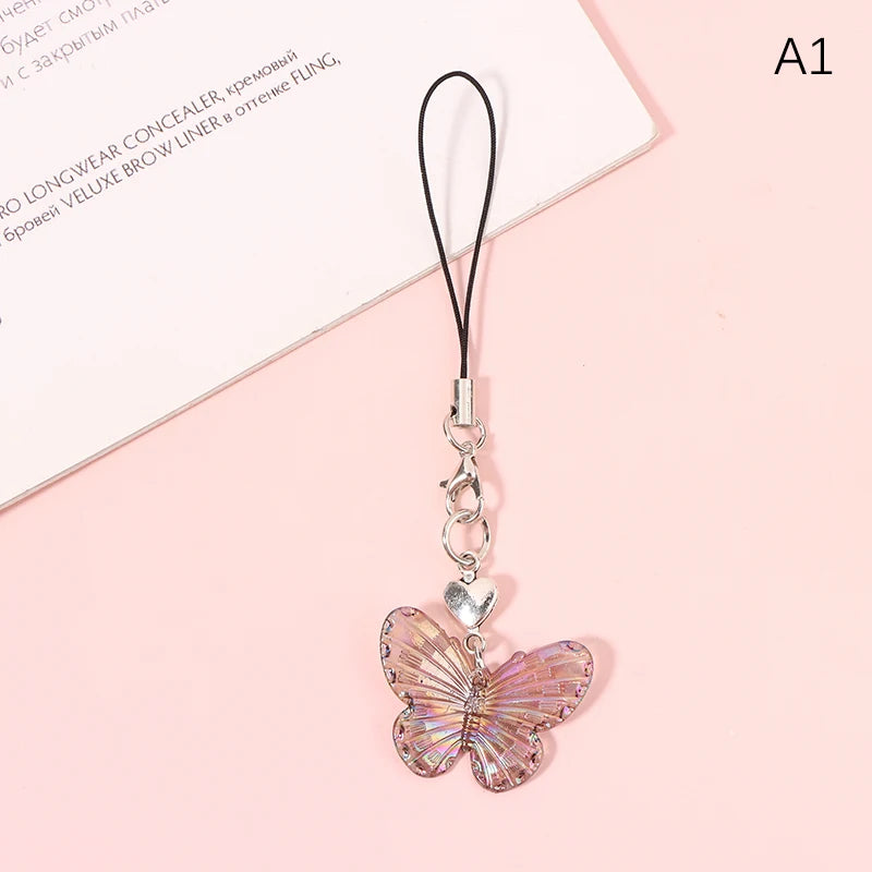 Bunter Schmetterling Handy-Lanyard mit Anhänger