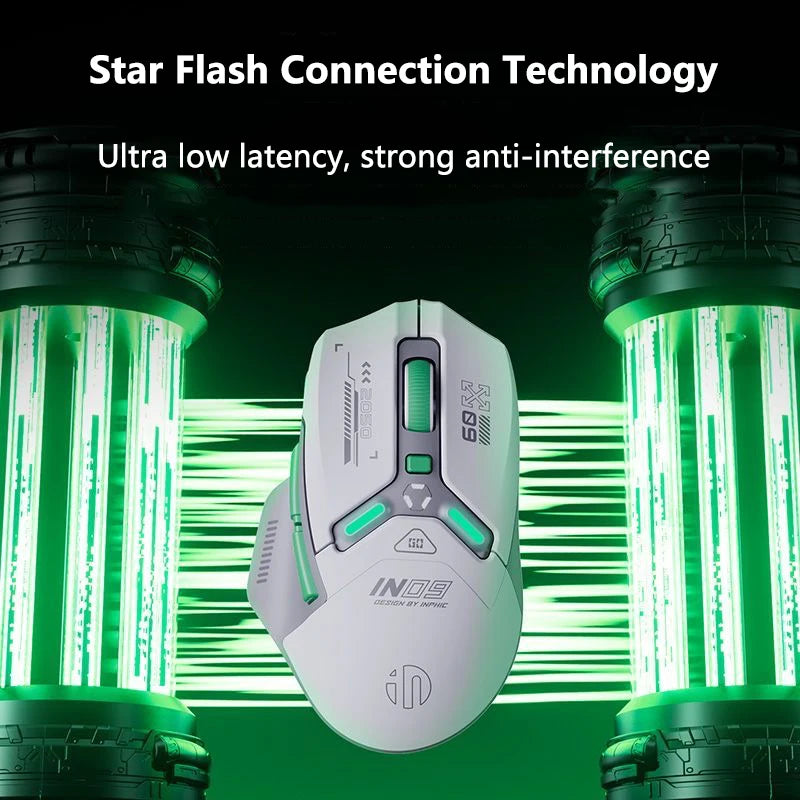 Kabellose RGB Gaming-Maus IN9 mit Bluetooth & Akku