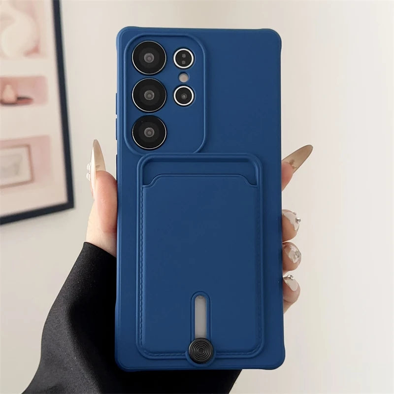 Weiche Silikon Kartenhalter Hülle Samsung S25 S24 Plus