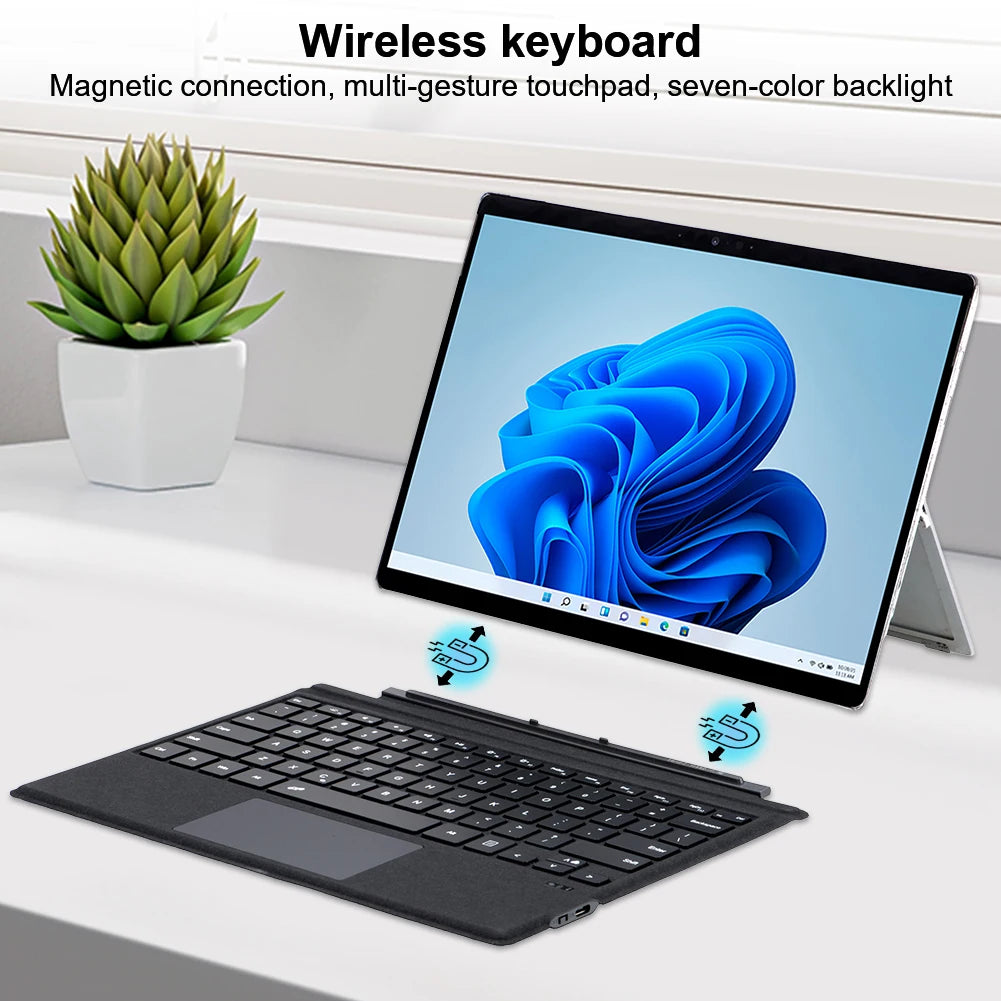 Drahtlose Bluetooth Tastatur mit 7-Farben Beleuchtung