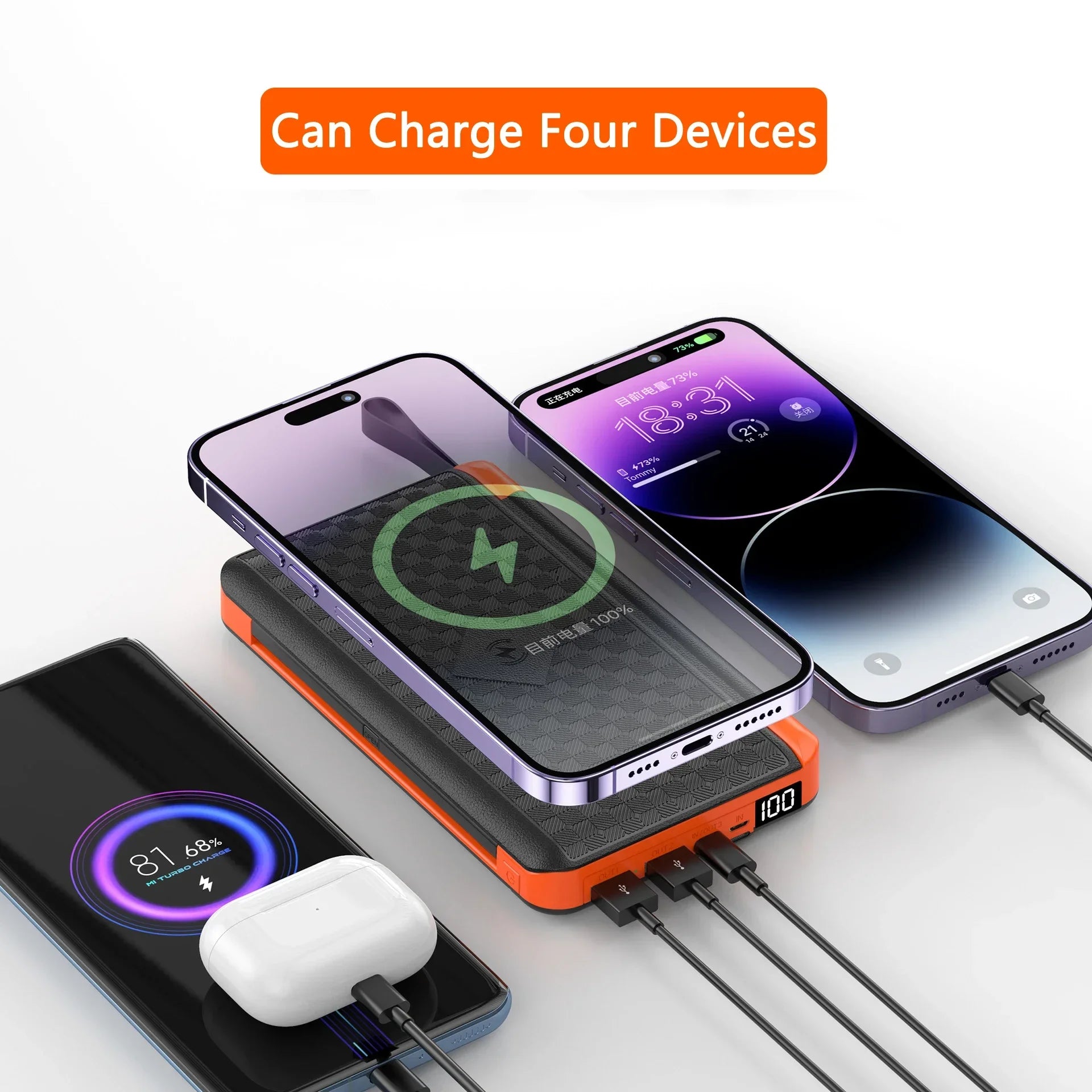 Solar Powerbank 20000mAh with Qi Wireless Function