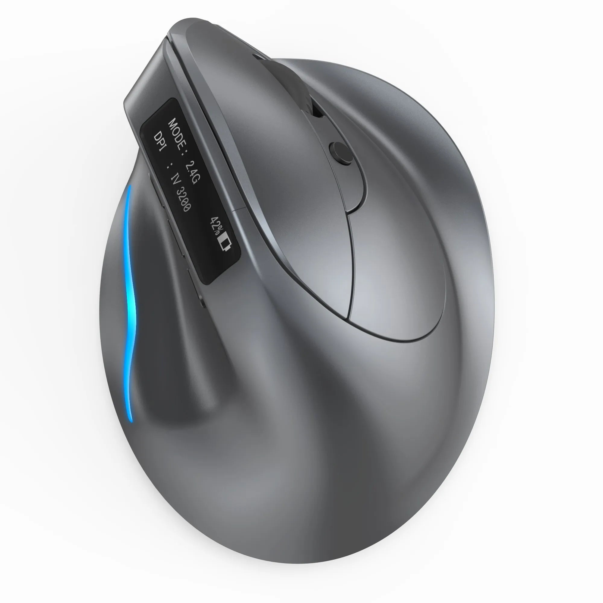 Bluetooth vertical ergonomic mouse with OLED RGB