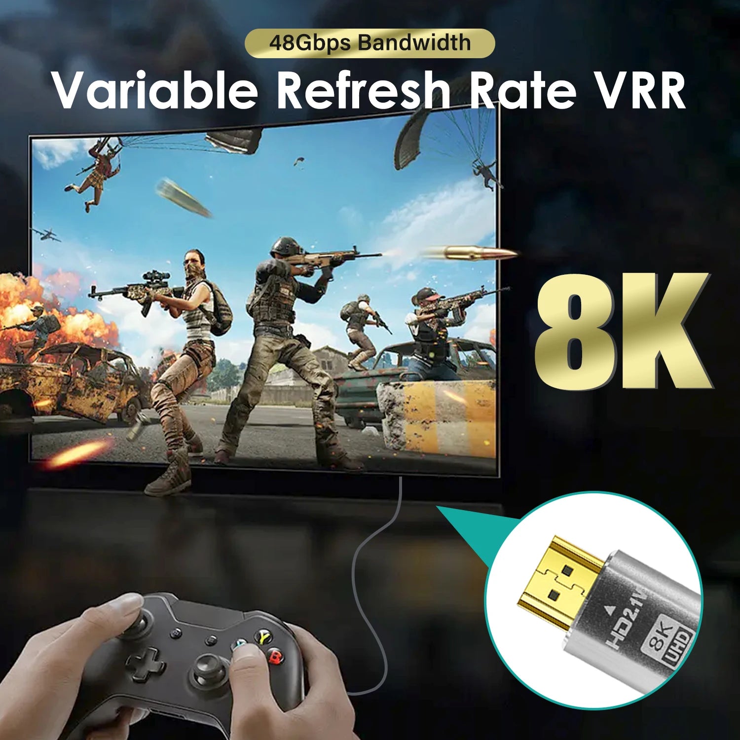 HDMI 2.1 Kabel 8K 60Hz 4K 120Hz HDR 1–12m