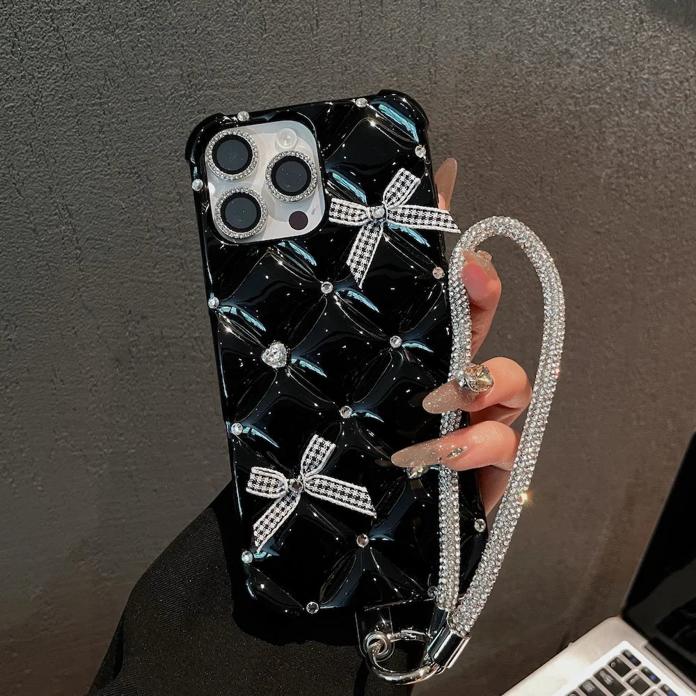 Luxus Glitzer Case mit Diamant Kette für iPhone 17 Pro Max