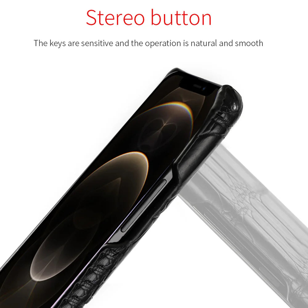 Natürliche Krokodillederhülle für iPhone 17 Pro Max