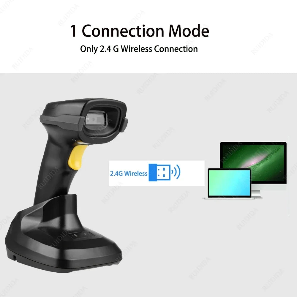 Kabelloser QR Barcode Scanner mit Ladestation 2D 1D
