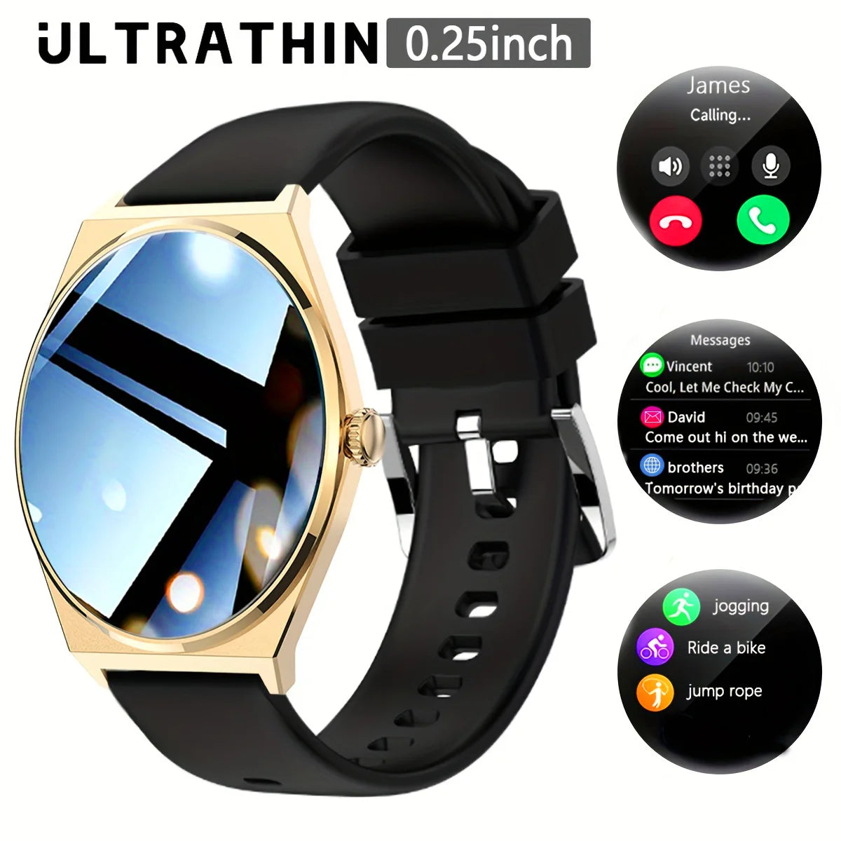 Ultra dünne Smartwatch 1,43" AMOLED HD Display