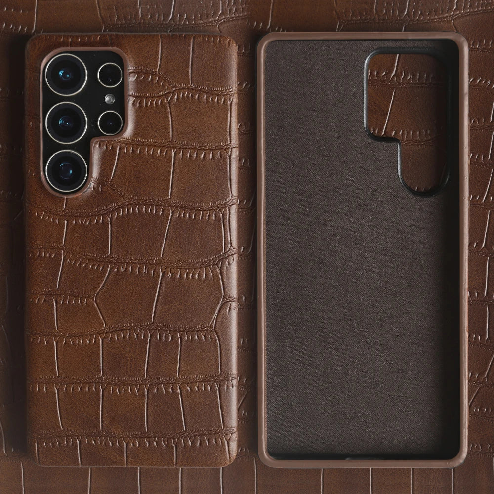 Luxus Krokodilleder Hülle für Samsung Galaxy