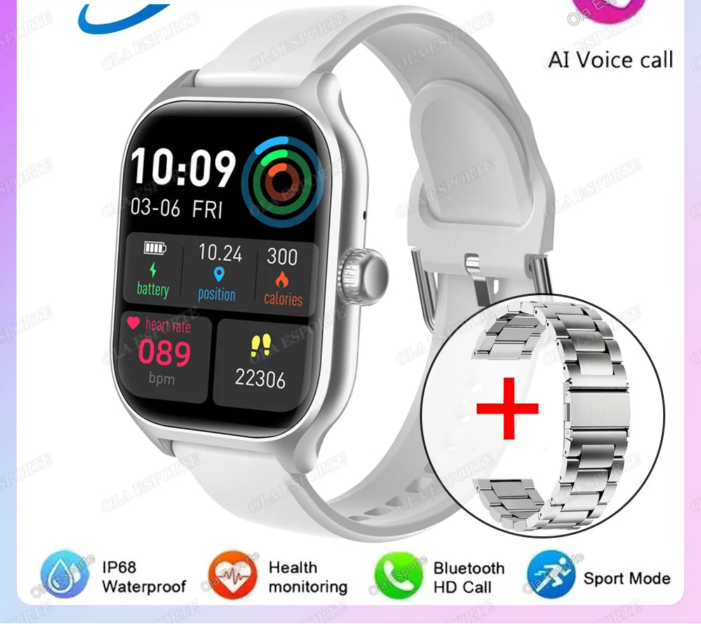 Smartwatch Herren Damen AMOLED Bildschirm 100+ Modi