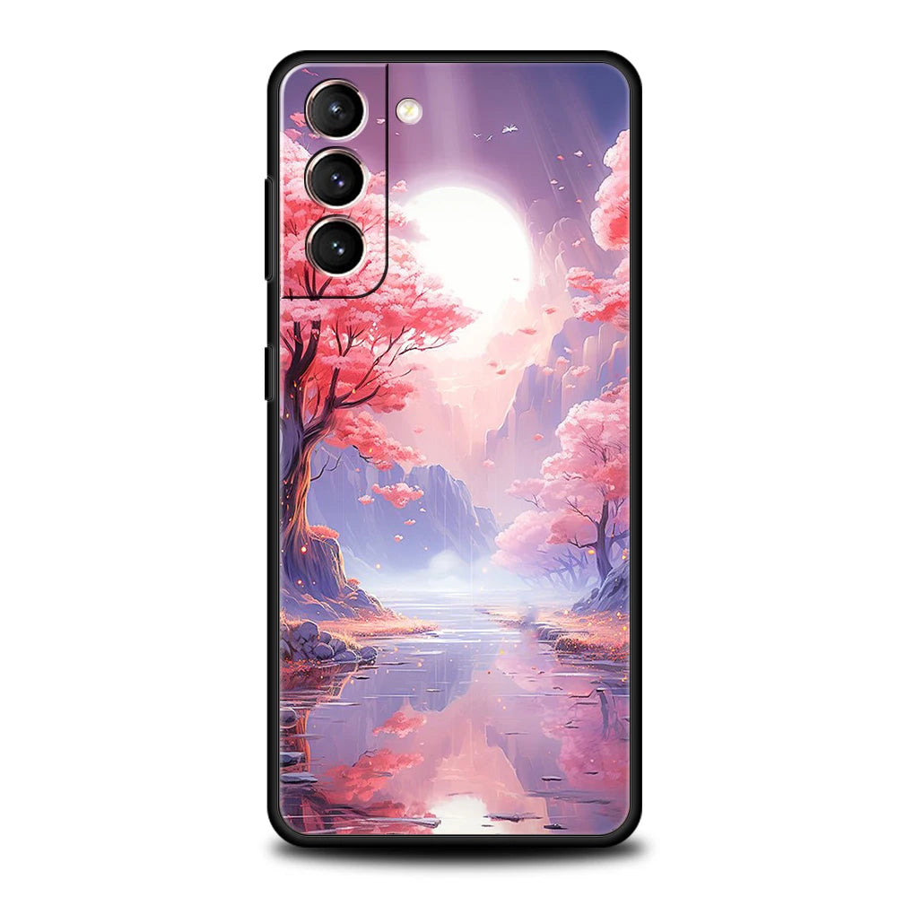 Springtime cherry blossom case for Galaxy