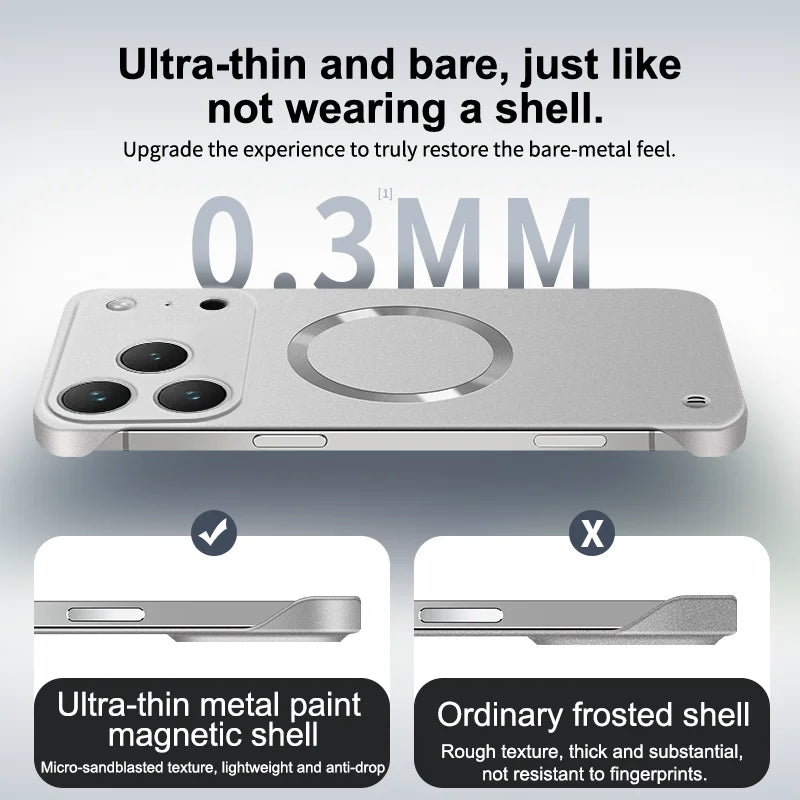 Ultra-thin magnetic metallic MagSafe case