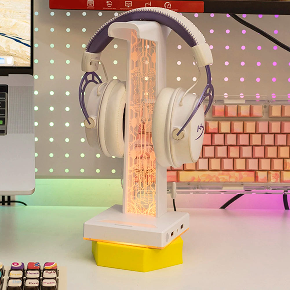 RGB Gaming Headphone Stand with USB & 10 Lighting Modes