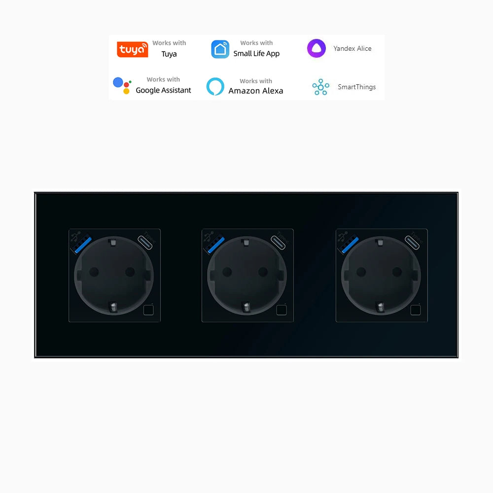 Smart WiFi socket EU USB Type-C Timer Alexa
