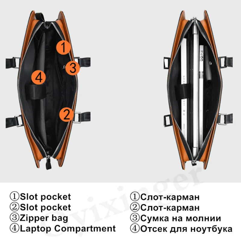 MOTAORA Echtleder Laptoptasche 14-15,6 Zoll