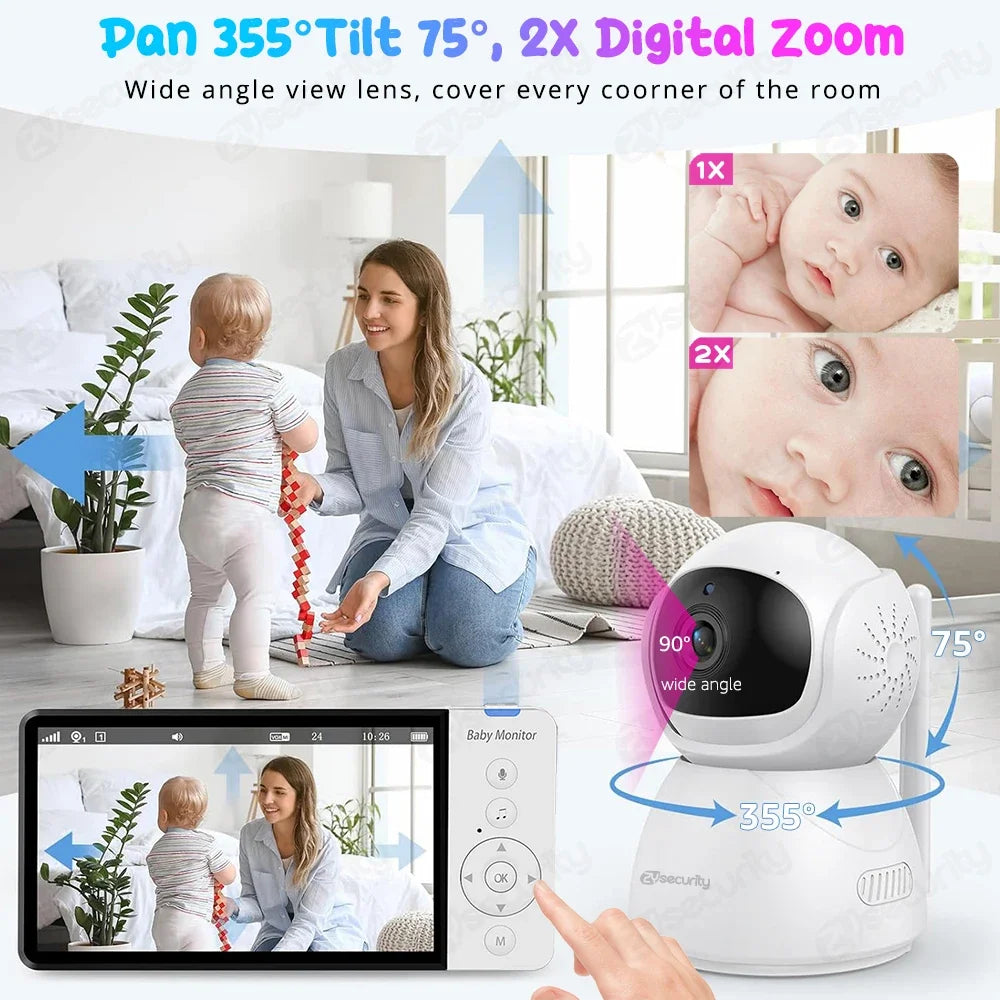 5 Zoll Baby Monitor mit PTZ Kamera und Nachtsicht