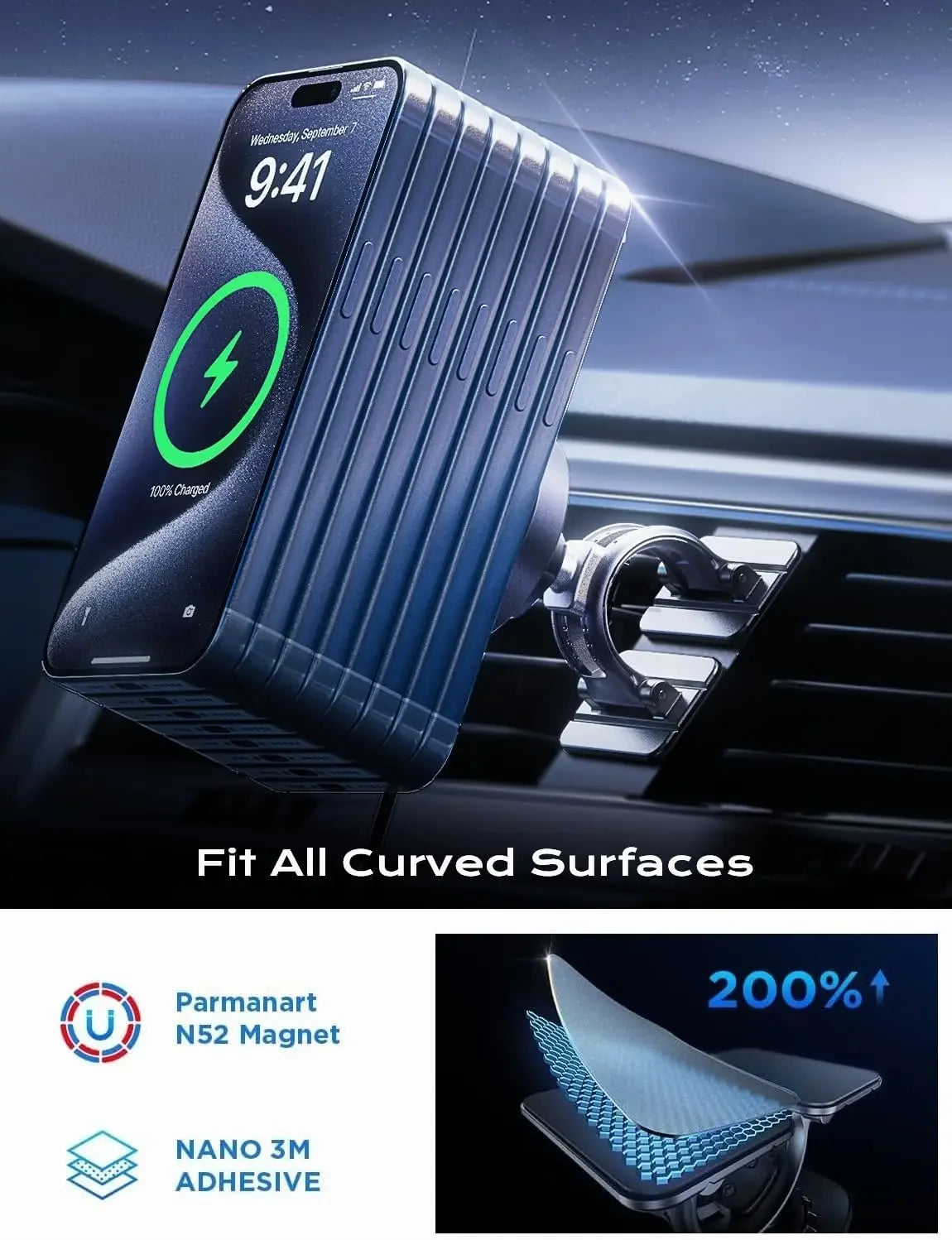 2-in-1 Magnetisches Magsafe Auto Ladegerät 15W