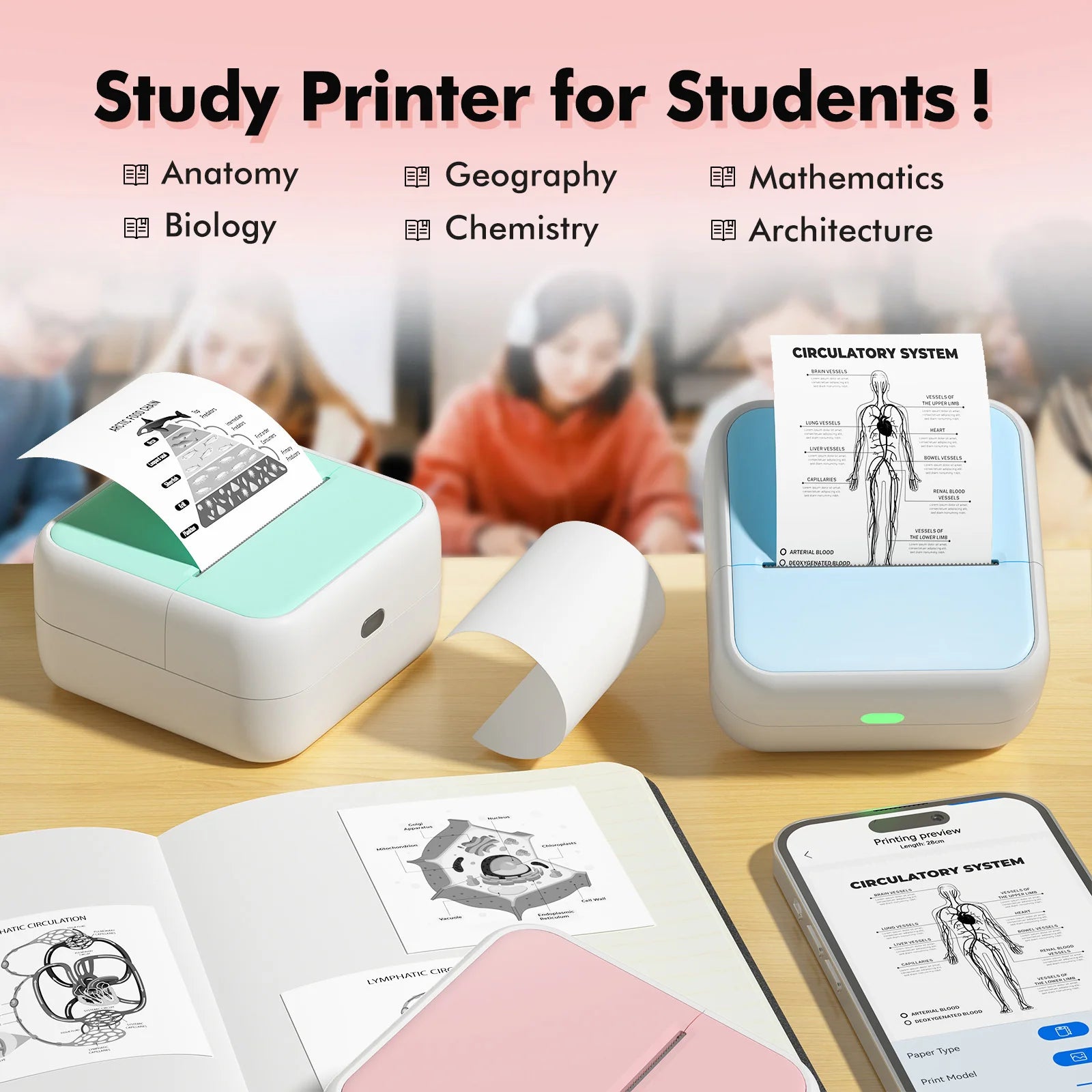 Orico Mini Bluetooth Etiketten- & Fotodrucker tragbar
