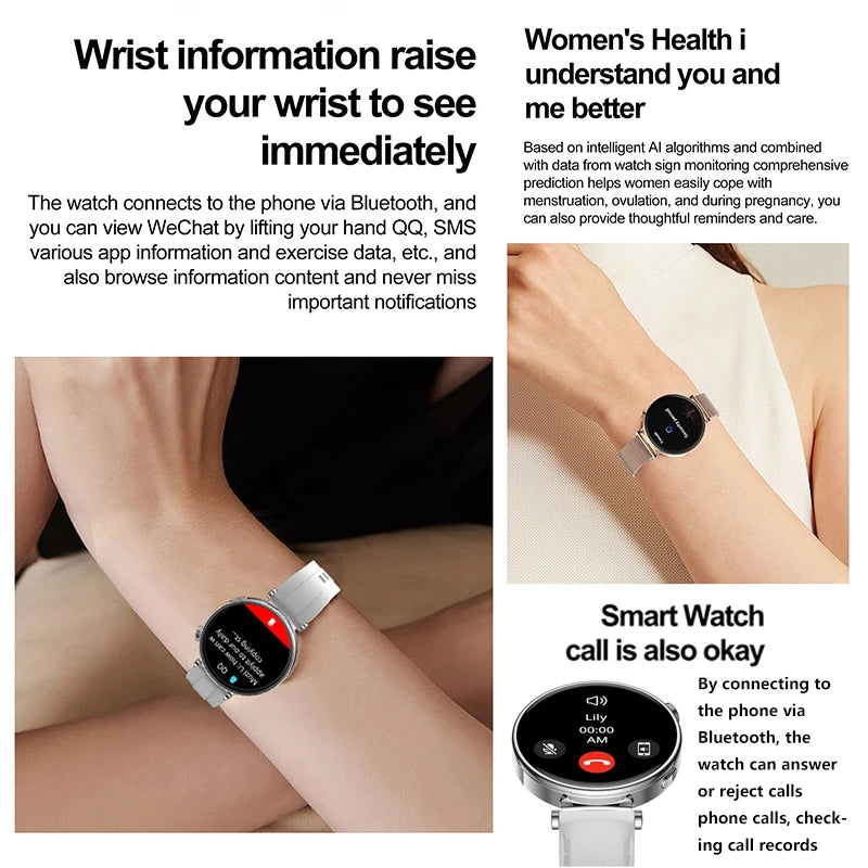 Elegante Damen Smartwatch GPS NFC Fullscreen 2025