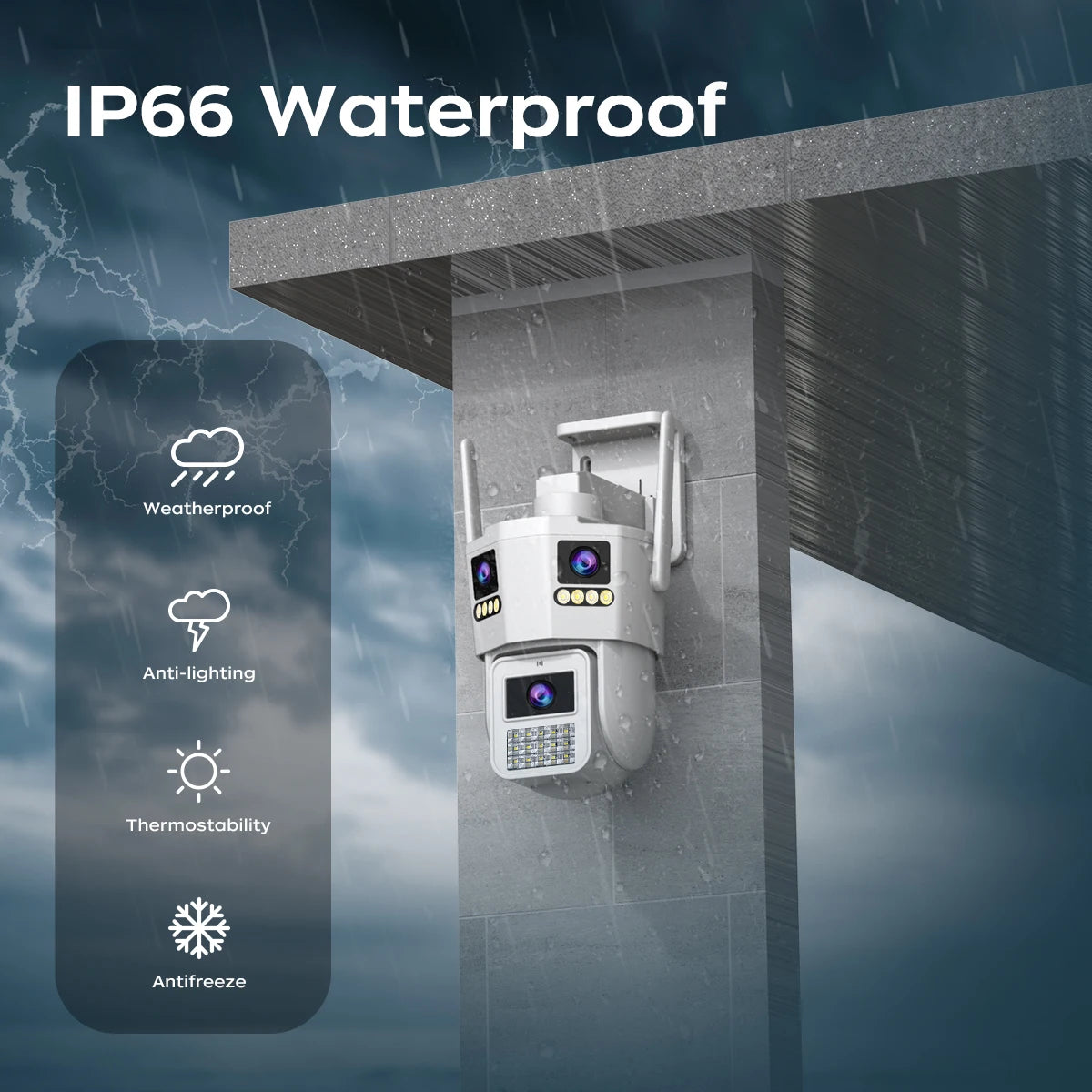 6K HD PTZ IP Camera, Triple Lens, Outdoor, 5G WiFi