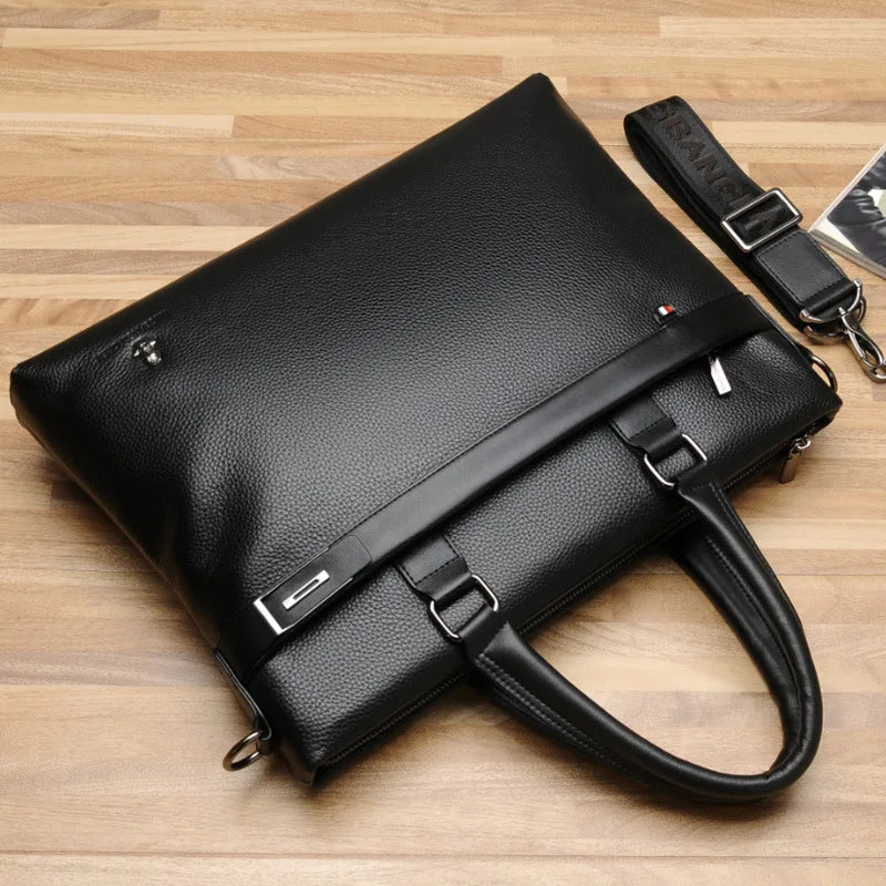 2024 Men's Business Shoulder Bag Leather