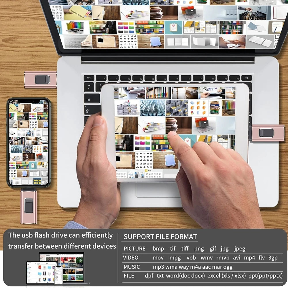 USB-Flash-Laufwerk 3in1 2TB MFi Speicherstick