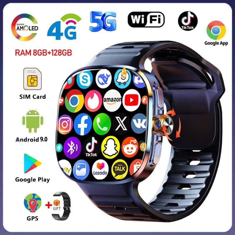 5G Smartwatch 2,4" AMOLED GPS Kamera 128GB Akku