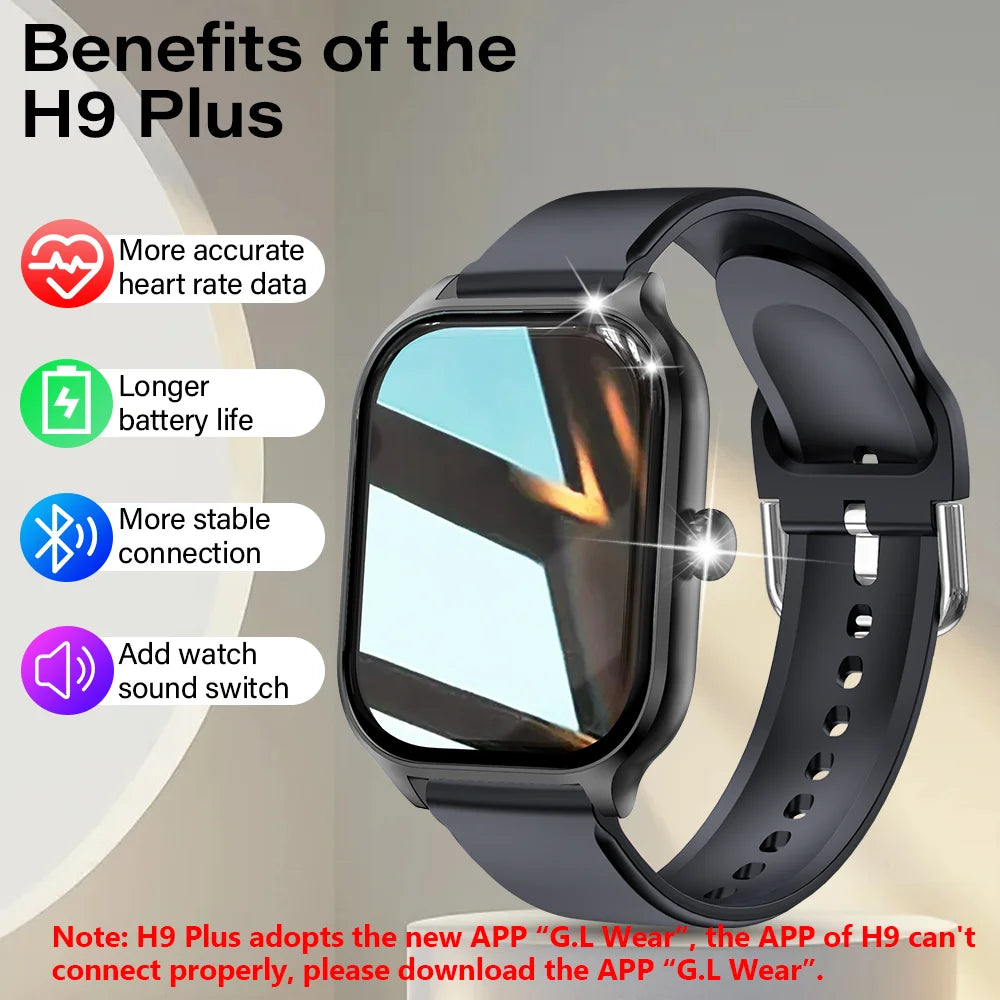Smartwatch 2,01" HD Display mit Anruf- & Nachrichtenfunktion