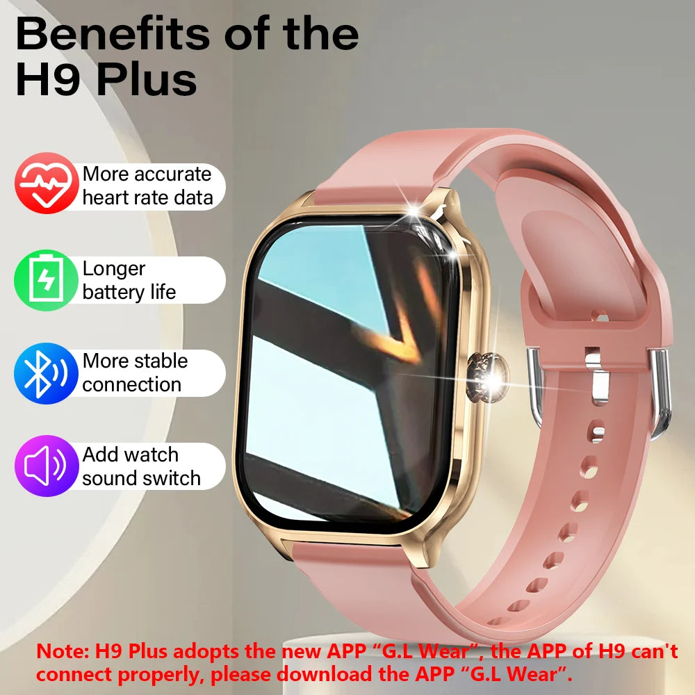Smartwatch 2,01" HD Display mit Anruf- & Nachrichtenfunktion