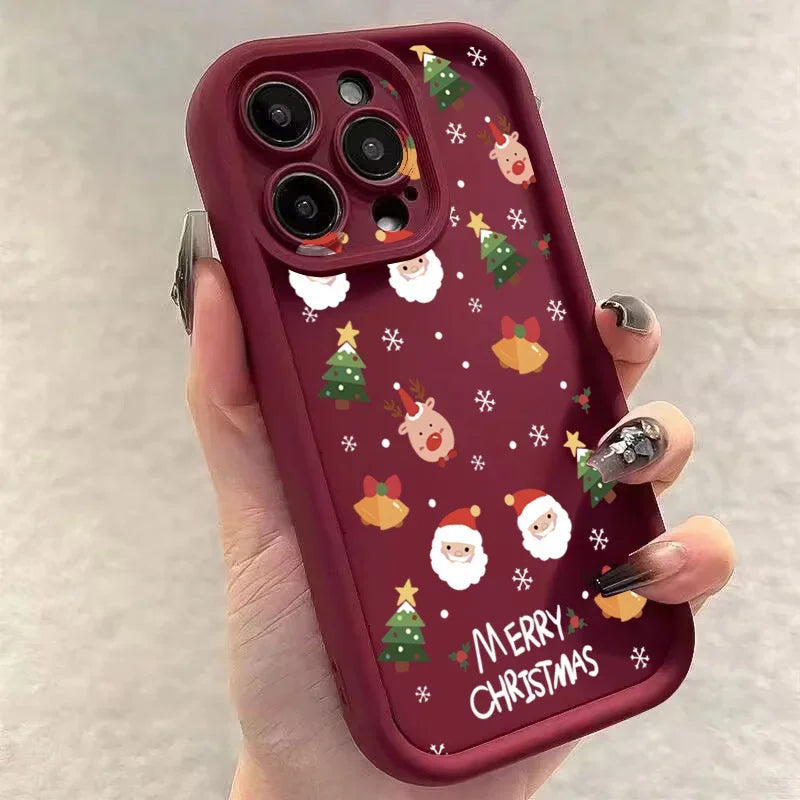 Weihnachtliche Silikonhülle mit Santa und Elch für iPhone 17 Pro Max
