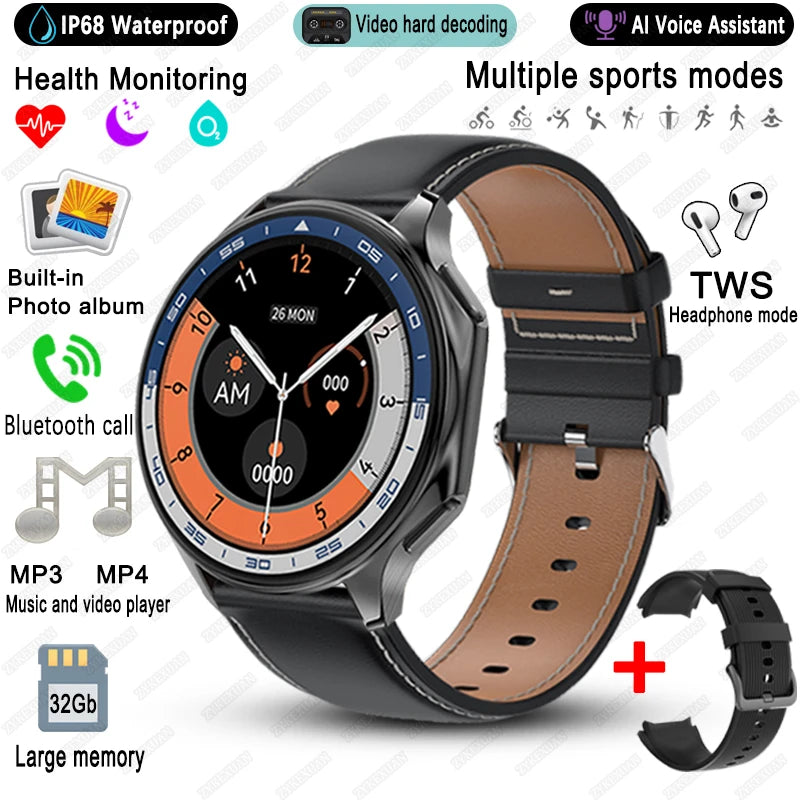 Elegante Smartwatch 2025 mit Video & Fitnessfunktionen