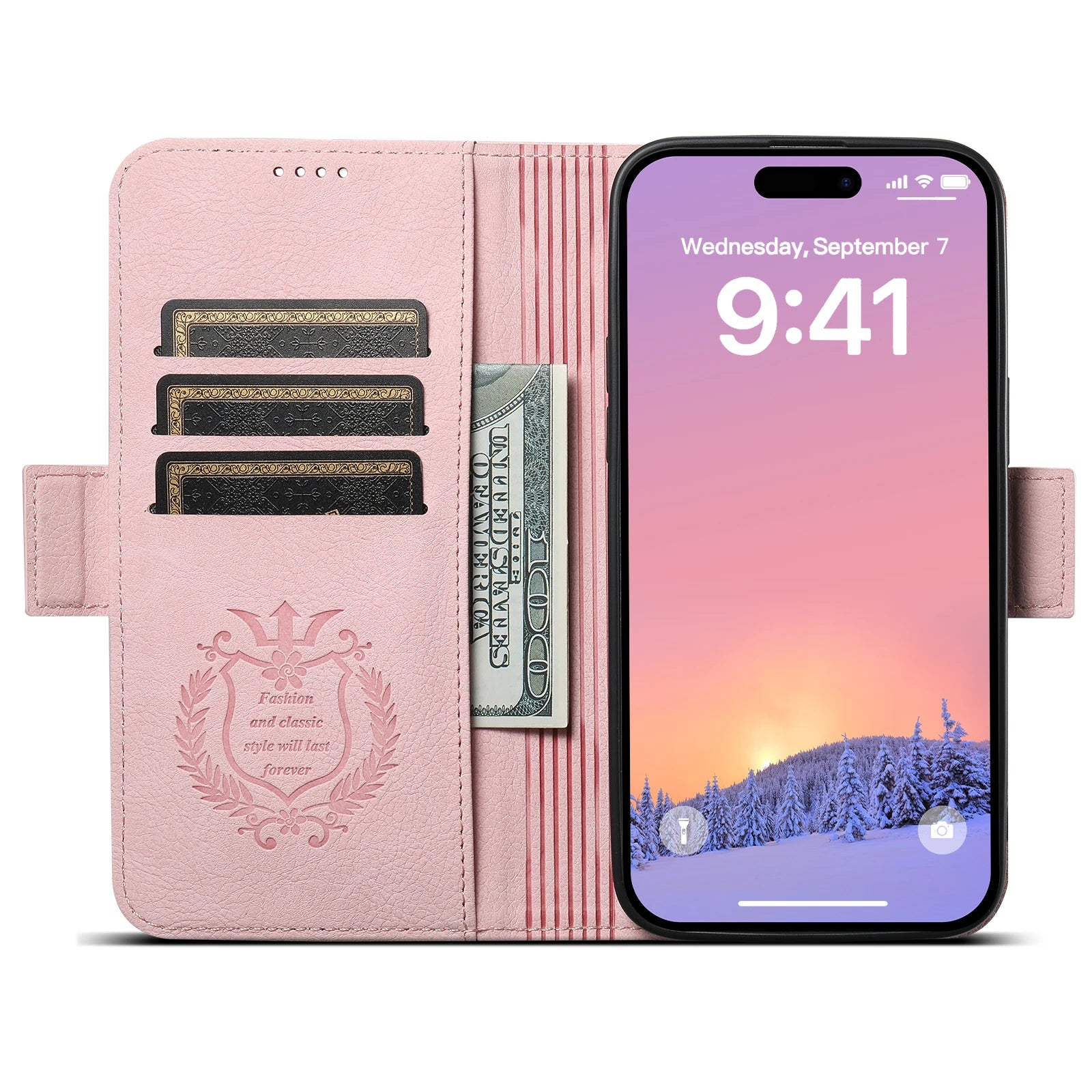 Magnetische Leder Wallet Hülle iPhone 16 Pro Max
